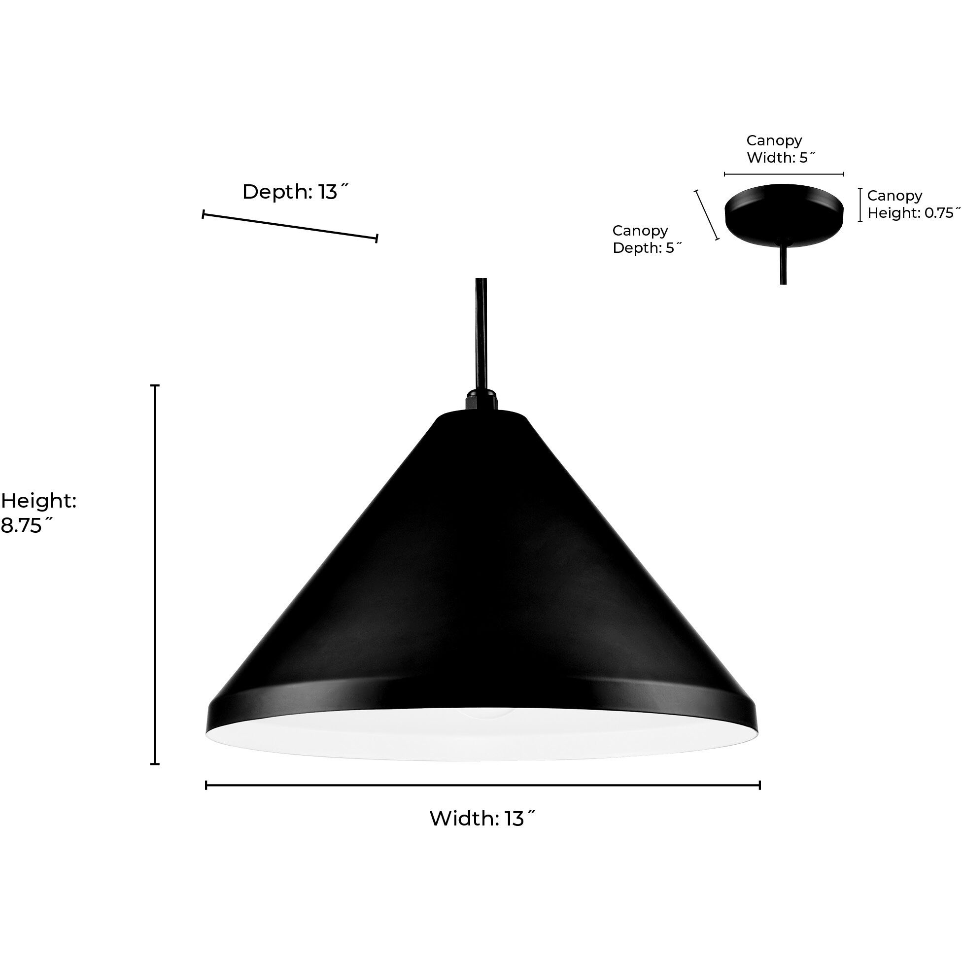 R Series 1 Light 13 inch Satin Black Outdoor Pendant
